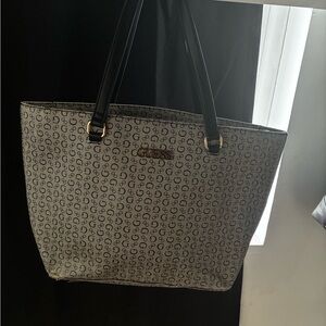 Guess Black and Gray Patterned Tote